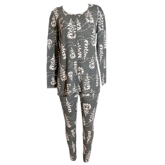AnyBody Regular Micro Waffle Novelty Pajama Set - Picture 3 of 7